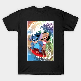 Alien Dog and Surfer Girl T-Shirt